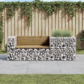 Garden bench with gabion basket impregnated pine wood by vidaXL, garden benches - Ref: Foro24-3196244, Price: 194,56 €, Disco...