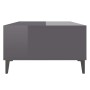 Mesa de centro madera contrachapada gris brillo 103,5x60x35 cm