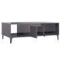 Mesa de centro madera contrachapada gris brillo 103,5x60x35 cm