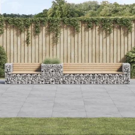 Garden bench with gabion basket solid pine wood by vidaXL, garden benches - Ref: Foro24-3196248, Price: 460,45 €, Discount: %