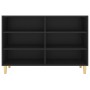 Aparador de madera contrachapada negro 103,5x35x70 cm