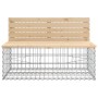 Gartenbank mit Gabionenkorb aus massivem Kiefernholz von vidaXL, Gartenbänke - Ref: Foro24-3196248, Preis: 443,71 €, Rabatt: %