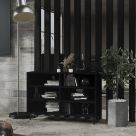 Aparador de madera contrachapada negro 103,5x35x70 cm