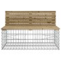 Gartenbank mit Gabionenkorb aus imprägniertem Kiefernholz von vidaXL, Gartenbänke - Ref: Foro24-3196250, Preis: 466,01 €, Rab...