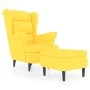 Sillón orejero con taburete terciopelo amarillo mostaza de vidaXL, Sillones - Ref: Foro24-3115938, Precio: 266,68 €, Descuent...