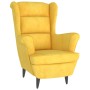 Wingback chair with yellow mustard velvet footstool by vidaXL, Armchairs - Ref: Foro24-3115938, Price: 252,41 €, Discount: %