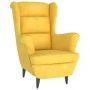 Wingback chair with yellow mustard velvet footstool by vidaXL, Armchairs - Ref: Foro24-3115938, Price: 266,70 €, Discount: %