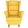 Wingback chair with yellow mustard velvet footstool by vidaXL, Armchairs - Ref: Foro24-3115938, Price: 266,70 €, Discount: %