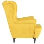 Wingback chair with yellow mustard velvet footstool by vidaXL, Armchairs - Ref: Foro24-3115938, Price: 266,70 €, Discount: %