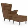 Sillón orejero y taburete de terciopelo marrón de vidaXL, Sillones - Ref: Foro24-3115939, Precio: 265,66 €, Descuento: %