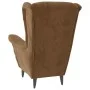 Sillón orejero y taburete de terciopelo marrón de vidaXL, Sillones - Ref: Foro24-3115939, Precio: 265,66 €, Descuento: %