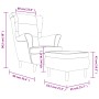 Brown Velvet Wing Chair and Stool by vidaXL, Armchairs - Ref: Foro24-3115939, Price: 268,91 €, Discount: %