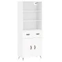 Hohes weißes Sperrholz-Sideboard 69,5 x 34 x 180 cm von vidaXL, Sideboards - Ref: Foro24-3200489, Preis: 138,71 €, Rabatt: %