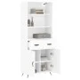 Hohes weißes Sperrholz-Sideboard 69,5 x 34 x 180 cm von vidaXL, Sideboards - Ref: Foro24-3200489, Preis: 138,71 €, Rabatt: %