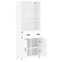 Hohes weißes Sperrholz-Sideboard 69,5 x 34 x 180 cm von vidaXL, Sideboards - Ref: Foro24-3200489, Preis: 138,71 €, Rabatt: %