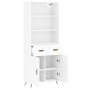 Hohes weißes Sperrholz-Sideboard 69,5 x 34 x 180 cm von vidaXL, Sideboards - Ref: Foro24-3200489, Preis: 139,90 €, Rabatt: %