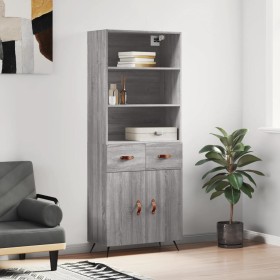 Aparador alto madera contrachapada gris sonoma 69,5x34x180 cm de vidaXL, Aparadores - Ref: Foro24-3200495, Precio: 140,61 €, ...