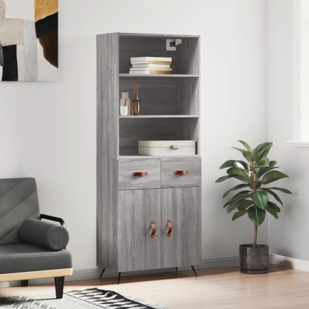 Tall gray Sonoma plywood sideboard 69.5x34x180 cm by vidaXL, Sideboards - Ref: Foro24-3200495, Price: 140,61 €, Discount: %