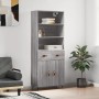 Tall gray Sonoma plywood sideboard 69.5x34x180 cm by vidaXL, Sideboards - Ref: Foro24-3200495, Price: 140,61 €, Discount: %