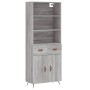 Tall gray Sonoma plywood sideboard 69.5x34x180 cm by vidaXL, Sideboards - Ref: Foro24-3200495, Price: 140,61 €, Discount: %