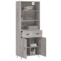 Tall gray Sonoma plywood sideboard 69.5x34x180 cm by vidaXL, Sideboards - Ref: Foro24-3200495, Price: 140,61 €, Discount: %