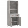 Tall gray Sonoma plywood sideboard 69.5x34x180 cm by vidaXL, Sideboards - Ref: Foro24-3200495, Price: 140,61 €, Discount: %