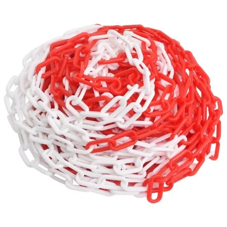 Red and white plastic warning chains 100 m Ø4 mm by vidaXL, Safety signs - Ref: Foro24-150924, Price: 67,42 €, Discount: %