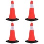 Reflective traffic cones with heavy base 4 pcs 50 cm by vidaXL, Road and traffic signs - Ref: Foro24-150941, Price: 55,02 €, ...