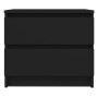 Mesitas de noche 2 uds madera contrachapada negro 50x39x43,5 cm