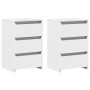 Mesitas de noche 2 uds madera contrachapada blanco 40x35x62,5cm