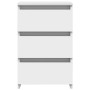 Mesitas de noche 2 uds madera contrachapada blanco 40x35x62,5cm