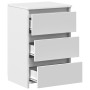 Mesitas de noche 2 uds madera contrachapada blanco 40x35x62,5cm