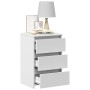 Mesitas de noche 2 uds madera contrachapada blanco 40x35x62,5cm