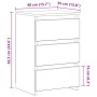 Mesitas de noche 2 uds madera contrachapada blanco 40x35x62,5cm