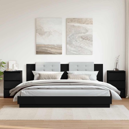 Mesitas de noche 2 uds madera de ingeniería negro 40x35x62,5cm