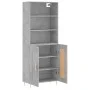 Aparador alto madera contrachapada gris hormigón 69,5x34x180 cm by vidaXL, Sideboards - Ref: Foro24-3189945, Price: 122,57 €,...