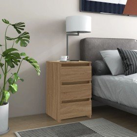 Mesita de noche madera contrachapada roble Sonoma 40x35x62,5cm Mesita de noche madera contrachapada roble Sonoma 40x35x62,5cm