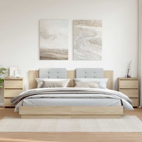 Mesitas de noche 2 uds contrachapada roble Sonoma 40x35x62,5cm Mesitas de noche 2 uds contrachapada roble Sonoma 40x35x62,5cm