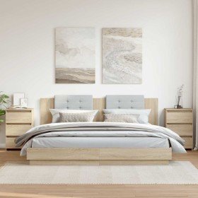 Mesitas de noche 2 uds contrachapada roble Sonoma 40x35x62,5cm Mesitas de noche 2 uds contrachapada roble Sonoma 40x35x62,5cm