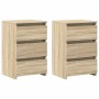 Mesitas de noche 2 uds contrachapada roble Sonoma 40x35x62,5cm