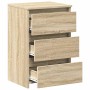 Mesitas de noche 2 uds contrachapada roble Sonoma 40x35x62,5cm