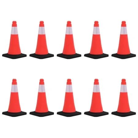 Reflective traffic cones with heavy base 10 pcs 50 cm by vidaXL, Road and traffic signs - Ref: Foro24-150942, Price: 91,72 €,...