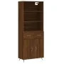 Aparador alto madera contrachapada marrón roble 69,5x34x180 cm de vidaXL, Aparadores - Ref: Foro24-3200496, Precio: 136,32 €,...