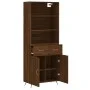 Aparador alto madera contrachapada marrón roble 69,5x34x180 cm de vidaXL, Aparadores - Ref: Foro24-3200496, Precio: 136,32 €,...