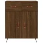 Aparador alto madera contrachapada marrón roble 69,5x34x180 cm de vidaXL, Aparadores - Ref: Foro24-3200496, Precio: 136,32 €,...