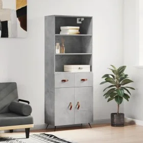 Concrete gray plywood tall sideboard 69.5x34x180 cm by vidaXL, Sideboards - Ref: Foro24-3200493, Price: 132,59 €, Discount: %