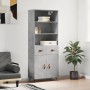 Concrete gray plywood tall sideboard 69.5x34x180 cm by vidaXL, Sideboards - Ref: Foro24-3200493, Price: 133,89 €, Discount: %