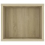 Mueble de TV colgante contrachapada roble Sonoma 100x30x26,5 cm en Muebles TV | Comprar online en Foro24