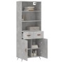 Concrete gray plywood tall sideboard 69.5x34x180 cm by vidaXL, Sideboards - Ref: Foro24-3200493, Price: 133,89 €, Discount: %