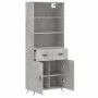 Aparador alto madera contrachapada gris hormigón 69,5x34x180 cm de vidaXL, Aparadores - Ref: Foro24-3200493, Precio: 132,28 €...